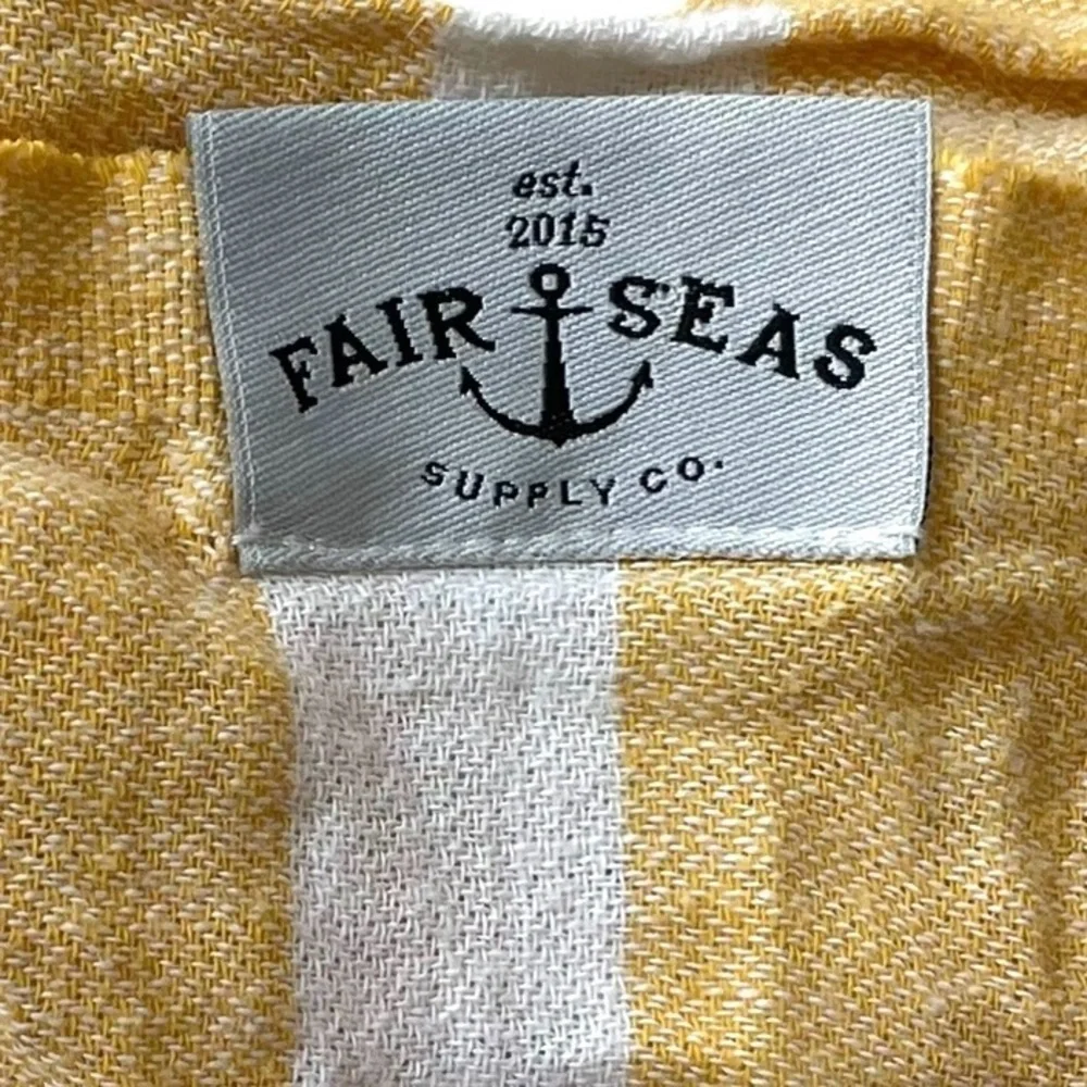 FAIR SEAS SUPPLY CO. Cotton Turkish Towel Scarf Yellow White Stripes
